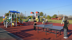Камызенцы Красненского района открыли новую детскую игровую спортплощадку 